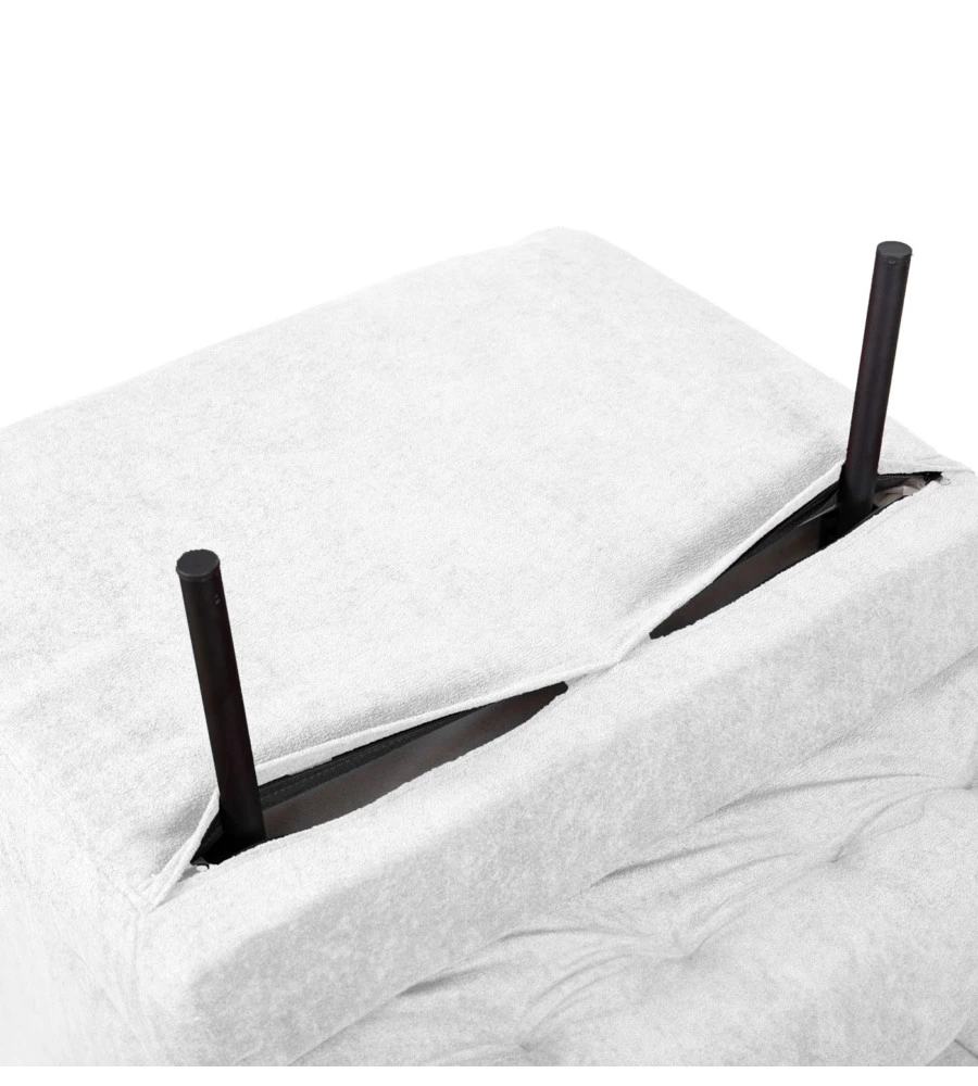 POLTRONA LETTO "QUEEN" IN TESSUTO BIANCO, 77x77X85 CM